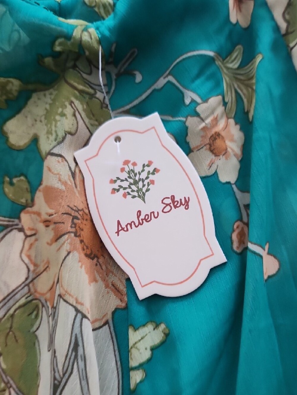 Green Floral Ruffled Maxi Skirt - Picture 7 of 10